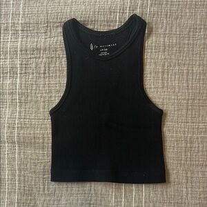 Black Crop Fitted Tank Top